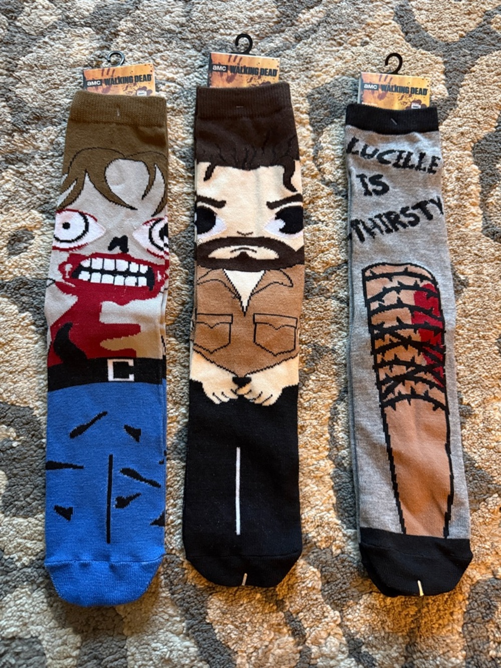 The Walking Dead Men's Novelty Socks - Brown, Black, Blue